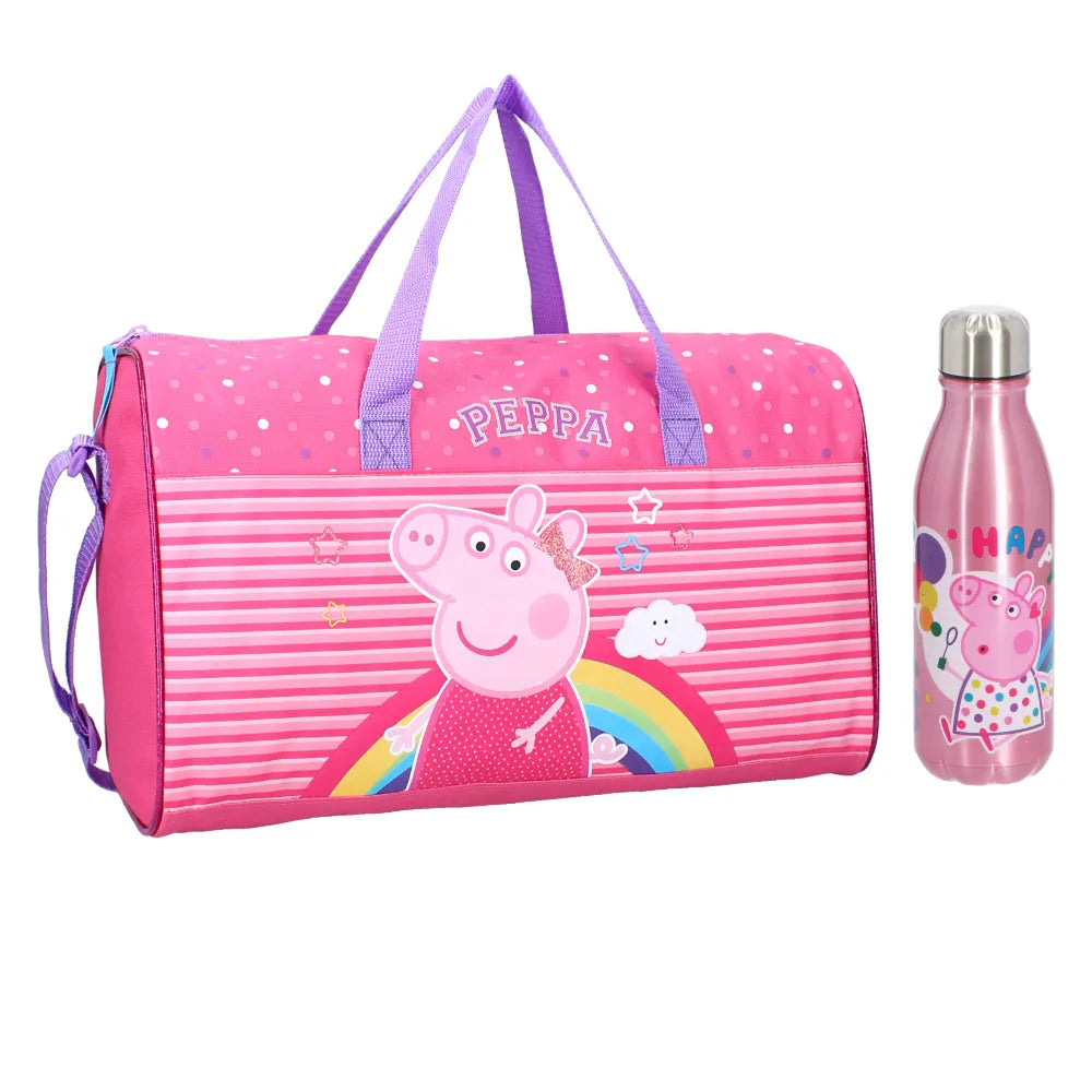 Peppa Pig Wutz 2tlg. Set Kinder Sporttasche Tasche plus Trinkflasche 600 ml - WS-Trend.de