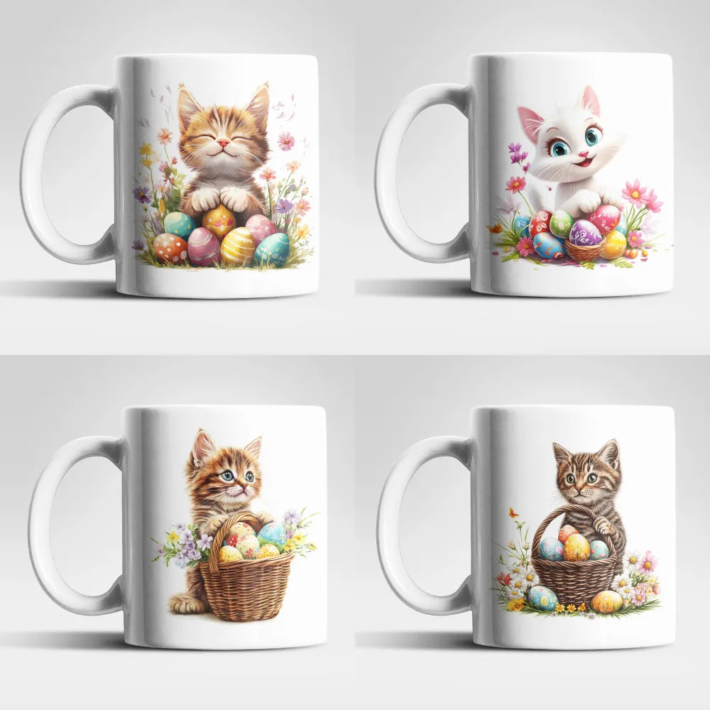 Ostern Katze Ostereier Kaffeetasse Teetasse Tasse Geschenkidee 325 ml - WS-Trend.de