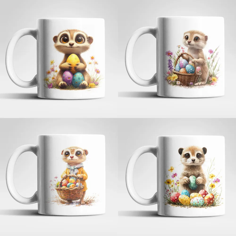 Ostern Erdmännchen Ostereier Kaffeetasse Teetasse Tasse Geschenkidee 325 ml - WS-Trend.de