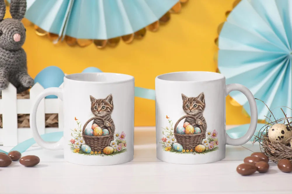 Ostern Katze Ostereier Kaffeetasse Teetasse Tasse Geschenkidee 325 ml - WS-Trend.de