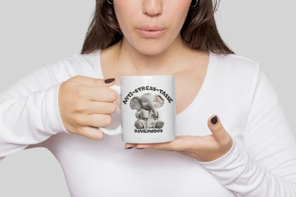 Anti Stress Ruhemodus Elefant Kaffeetasse Teetasse Tasse Geschenkidee 325 ml - WS-Trend.de