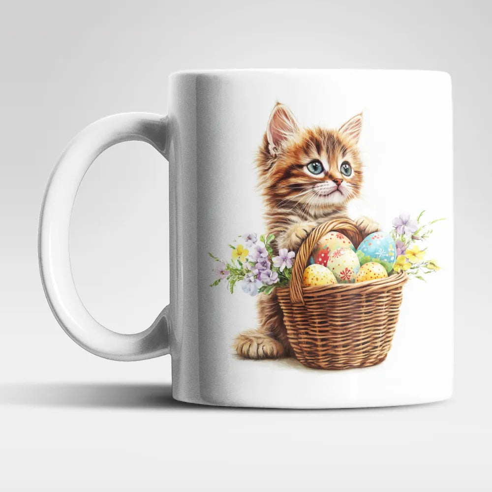 Ostern Katze Ostereier Kaffeetasse Teetasse Tasse Geschenkidee 325 ml - WS-Trend.de