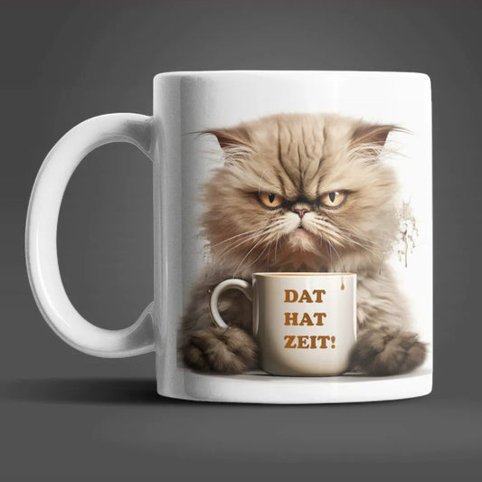 Katze DAT HAT ZEIT Kaffeetasse Teetasse Tasse Geschenkidee 330 ml - WS-Trend.de