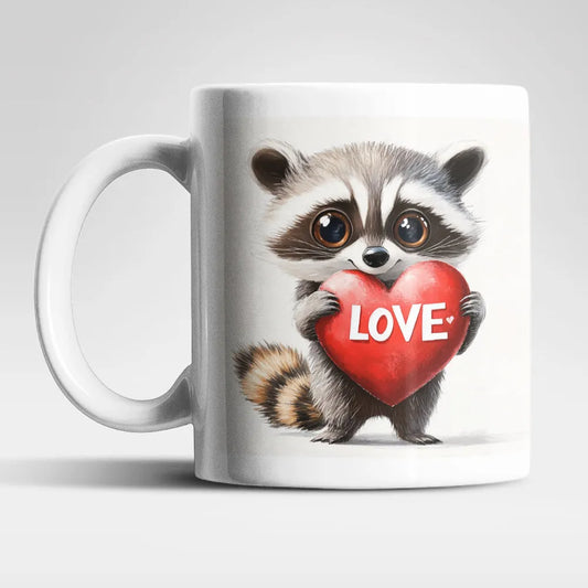 Liebe Love Waschbär Valentinstag Kaffeetasse Teetasse Tasse Geschenkidee 325 ml - WS-Trend.de