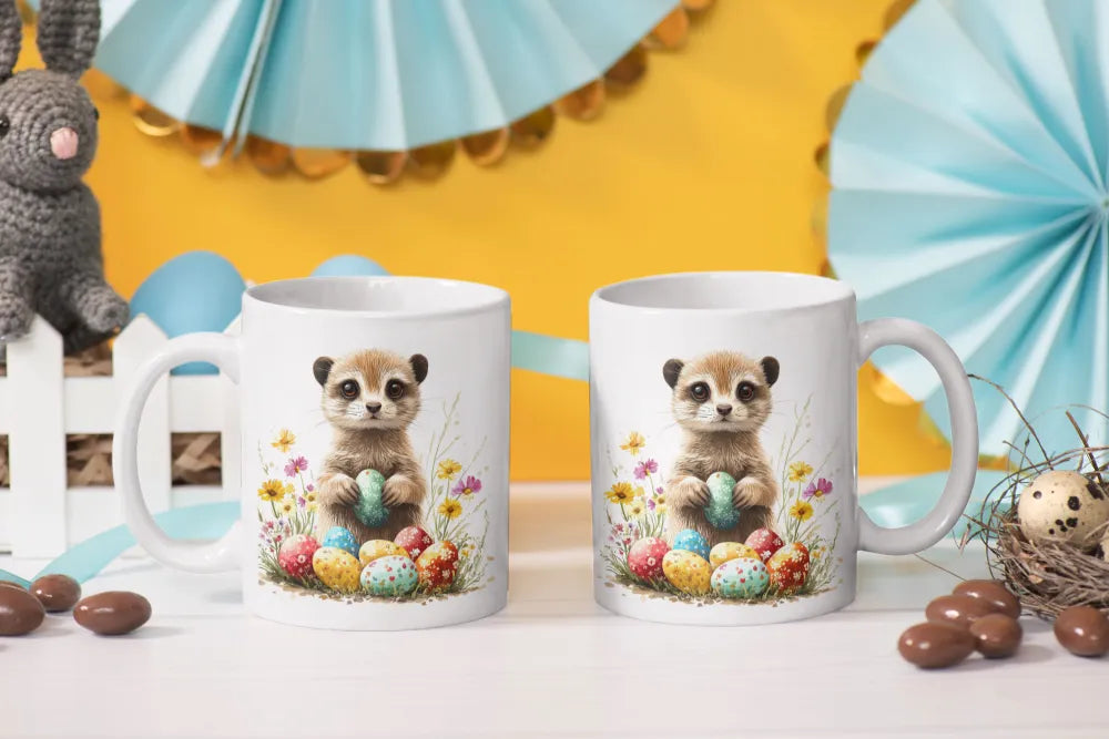 Ostern Erdmännchen Ostereier Kaffeetasse Teetasse Tasse Geschenkidee 325 ml - WS-Trend.de