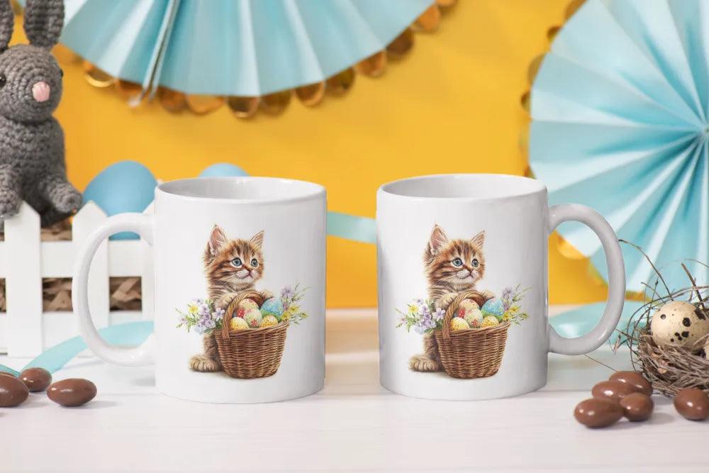 Ostern Katze Ostereier Kaffeetasse Teetasse Tasse Geschenkidee 325 ml - WS-Trend.de