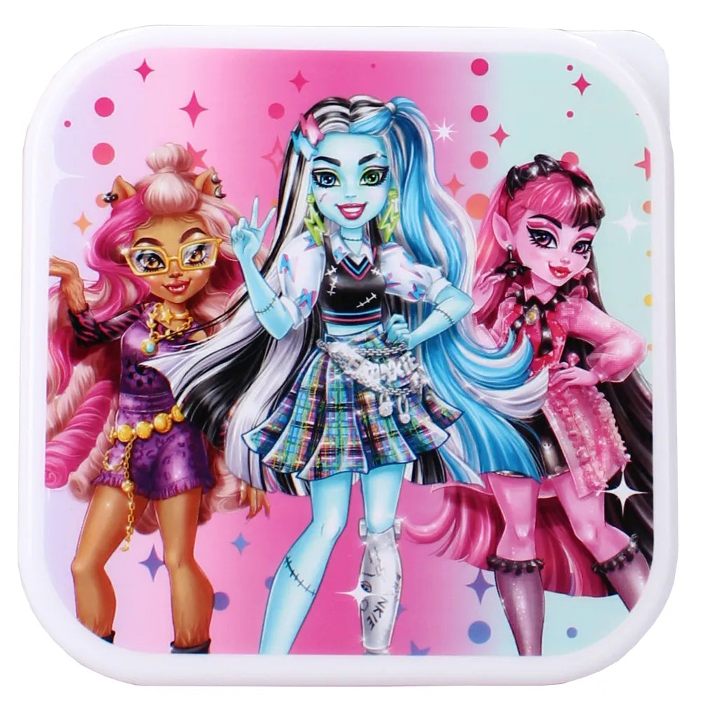 Monster High Mädchen 4 tlg. Kinder Lunch Set Brotdose plus 3 Snackboxen - WS-Trend.de