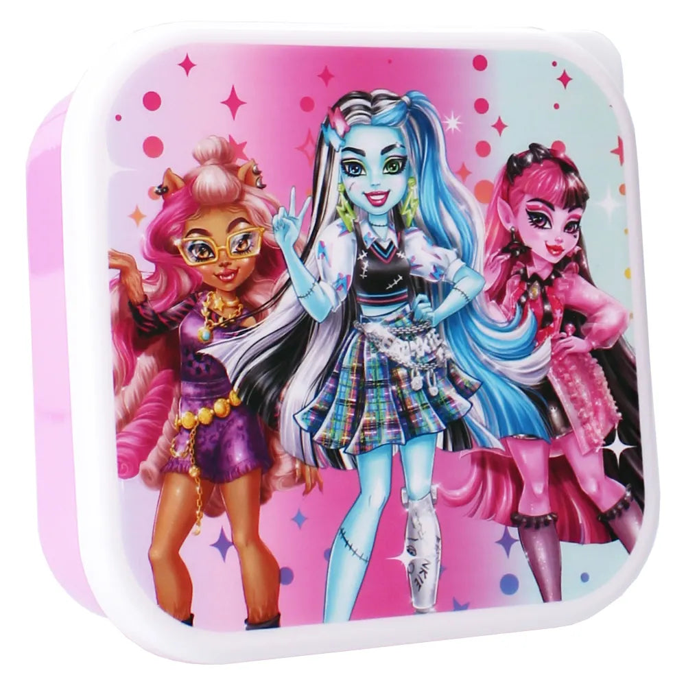 Monster High Mädchen 4 tlg. Kinder Lunch Set Brotdose plus 3 Snackboxen - WS-Trend.de