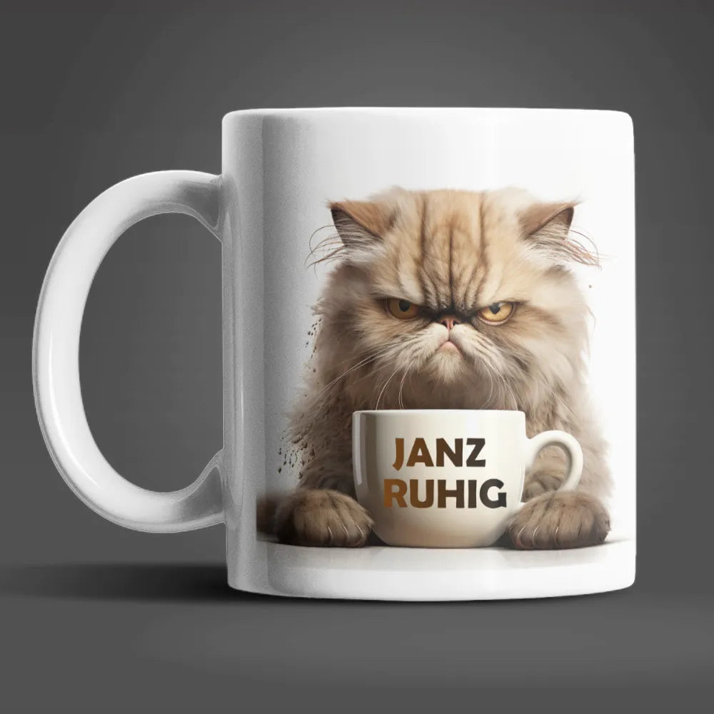 Katze JANZ RUHIG Kaffeetasse Teetasse Tasse Geschenkidee - WS-Trend.de