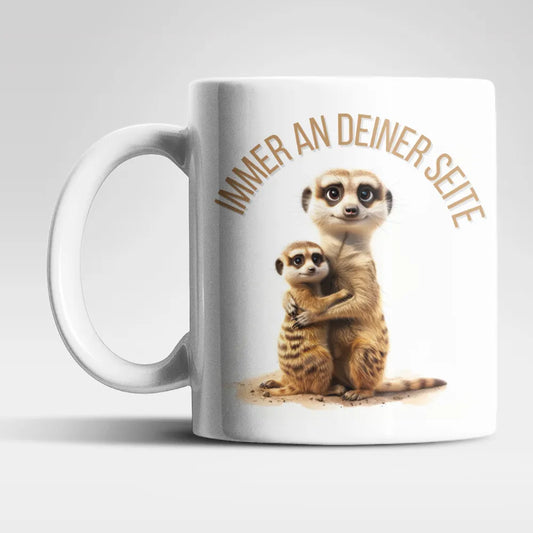 Erdmännchen Immer an deiner Seite Kaffeetasse Teetasse Tasse Geschenkidee 325 ml - WS-Trend.de