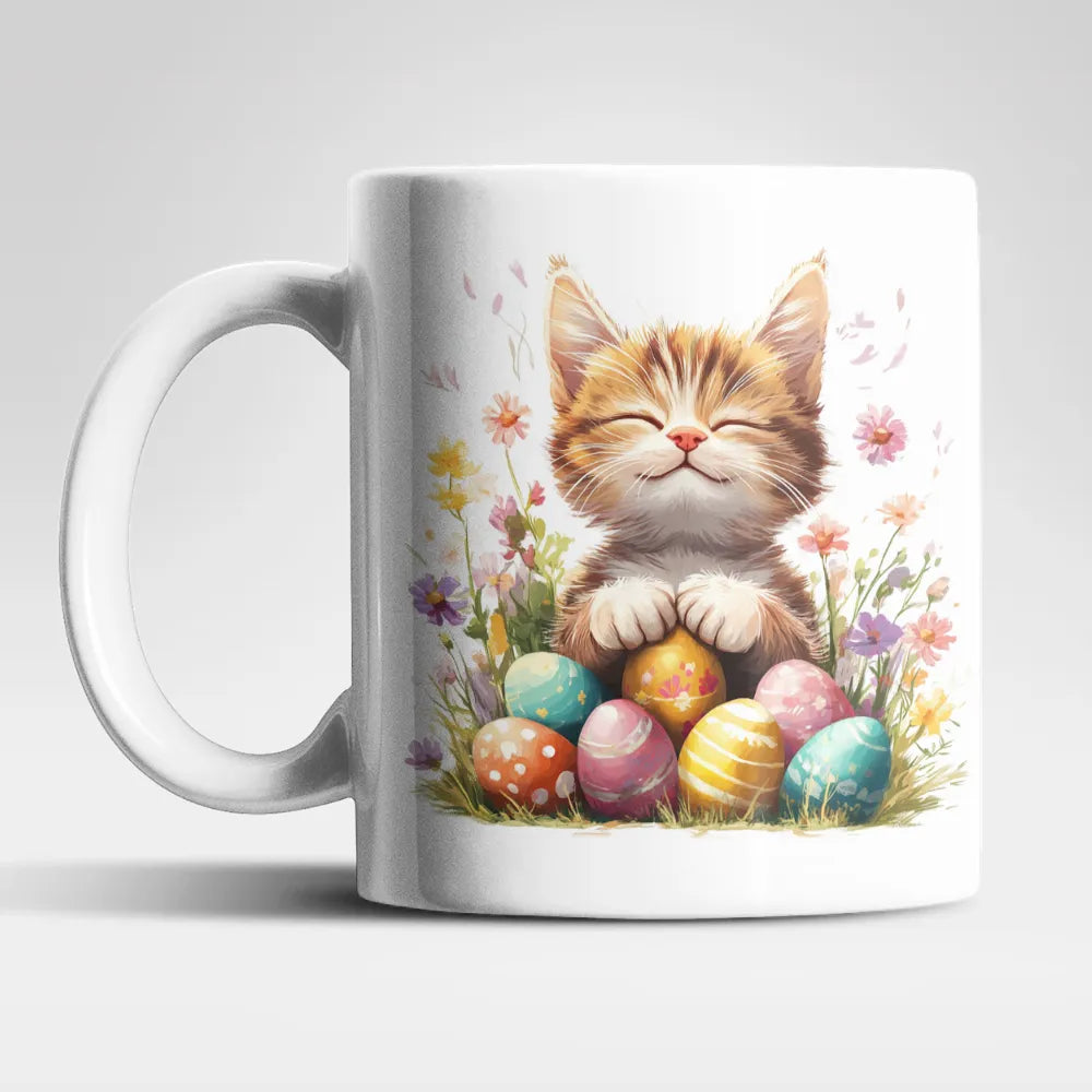 Ostern Katze Ostereier Kaffeetasse Teetasse Tasse Geschenkidee 325 ml - WS-Trend.de