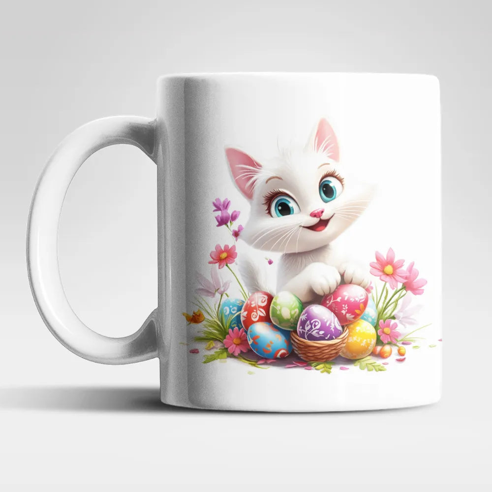 Ostern Katze Ostereier Kaffeetasse Teetasse Tasse Geschenkidee 325 ml - WS-Trend.de