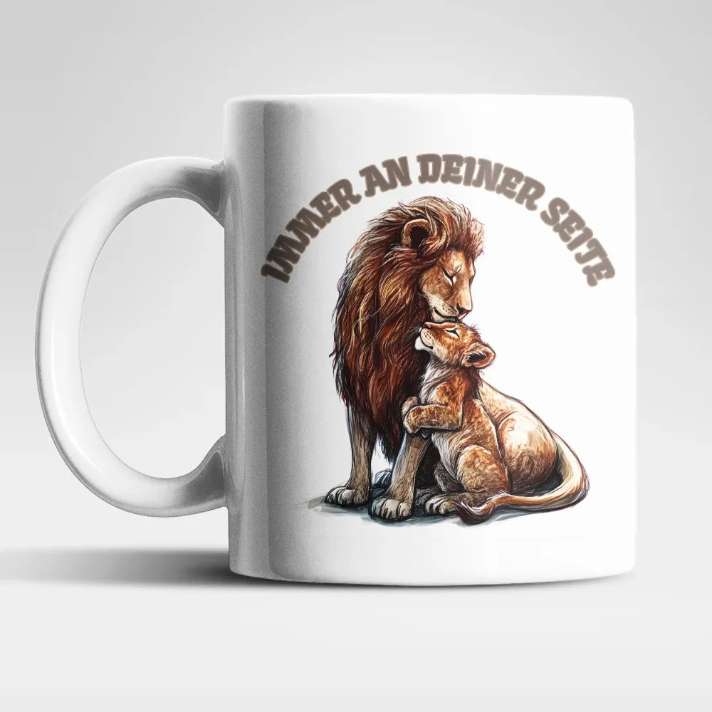 Löwe Immer an deiner Seite Kaffeetasse Teetasse Tasse Geschenkidee 325 ml - WS-Trend.de