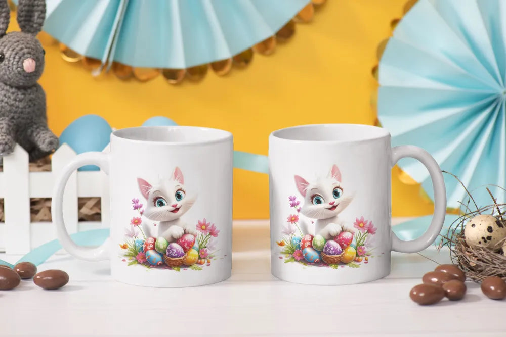 Ostern Katze Ostereier Kaffeetasse Teetasse Tasse Geschenkidee 325 ml - WS-Trend.de