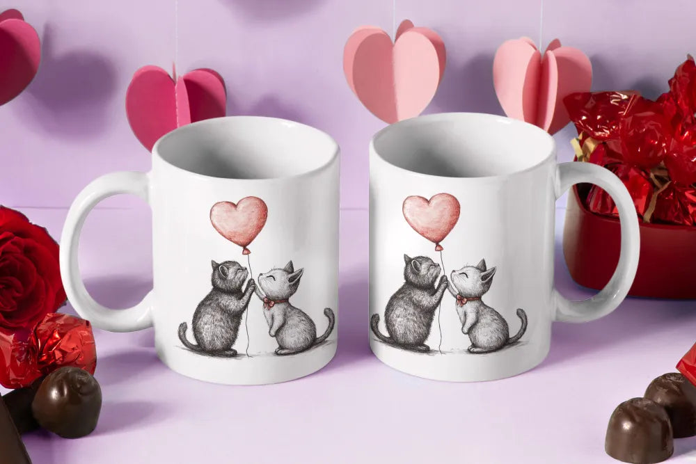 Liebe Love Katze Valentinstag Kaffeetasse Teetasse Tasse Geschenkidee - WS-Trend.de