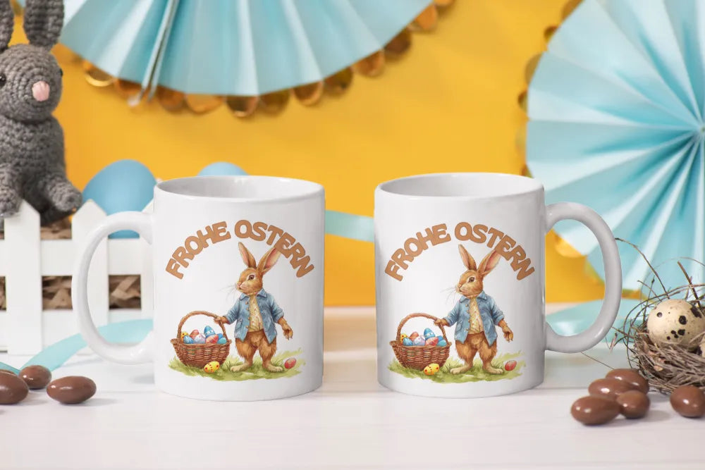 Ostern Hase Ostereier Kaffeetasse Teetasse Tasse Geschenkidee 325 ml - WS-Trend.de