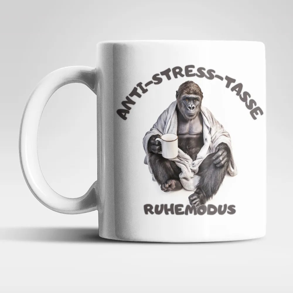 Anti Stress Ruhemodus Gorilla Kaffeetasse Teetasse Tasse Geschenkidee 325 ml - WS-Trend.de