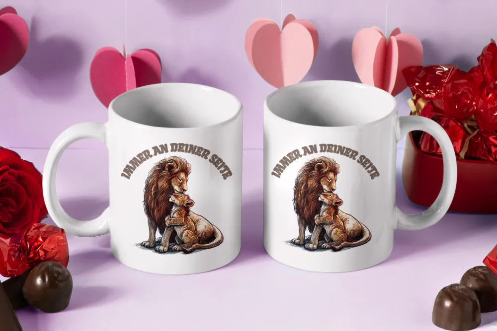 Löwe Immer an deiner Seite Kaffeetasse Teetasse Tasse Geschenkidee 325 ml - WS-Trend.de