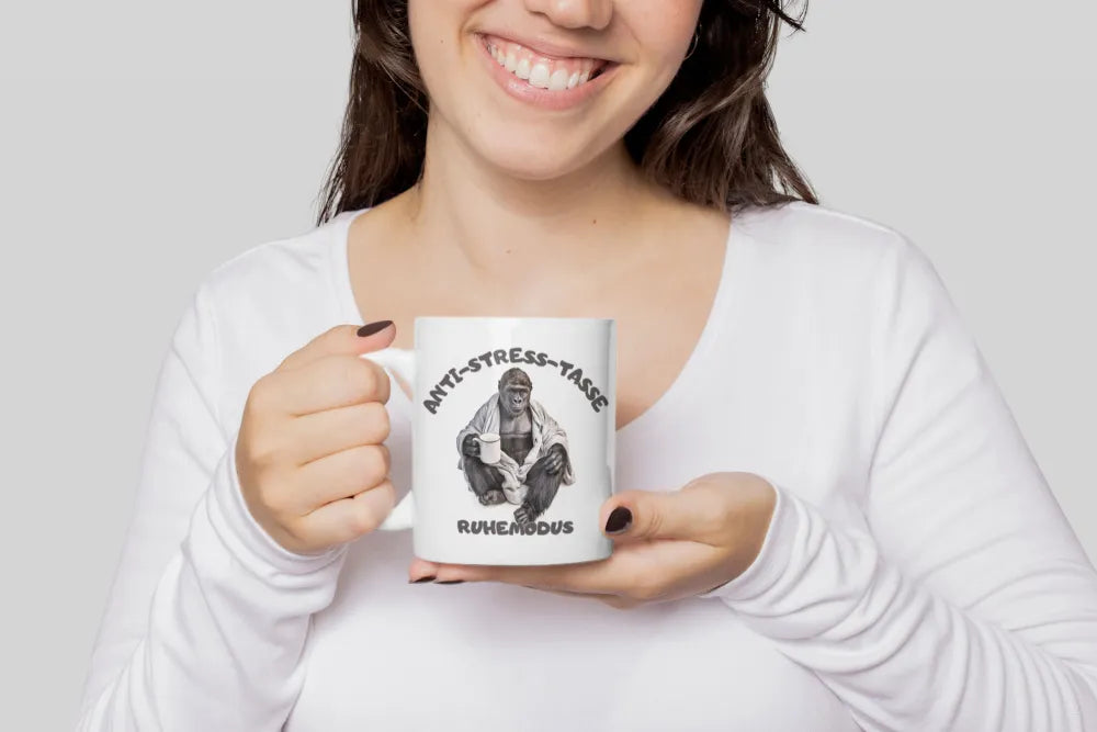 Anti Stress Ruhemodus Gorilla Kaffeetasse Teetasse Tasse Geschenkidee 325 ml - WS-Trend.de