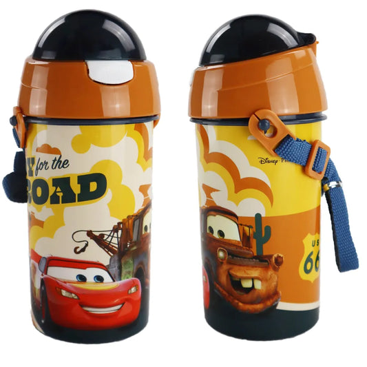 Disney Cars Lightning McQueen Wasserflasche Flasche mit Trinkhalm Gurt 500 ml - WS-Trend.de