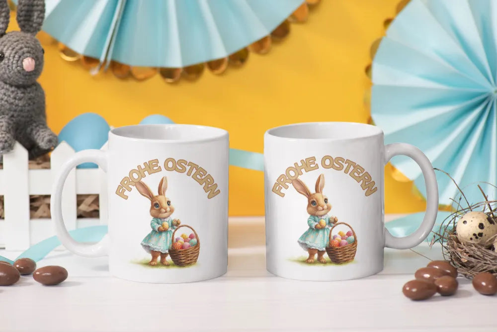 Ostern Hase Ostereier Kaffeetasse Teetasse Tasse Geschenkidee 325 ml - WS-Trend.de