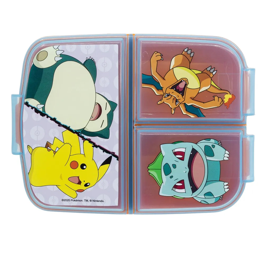 Pokemon Pikachu Kinder 2 tlg. Set 3 Kammern Brotdose Trinkflasche 370 ml - WS-Trend.de