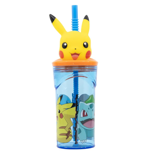 Pokemon Pikachu 3D Deckel Kinder Trinkbecher Becher mit integriertem Halm - WS-Trend.de