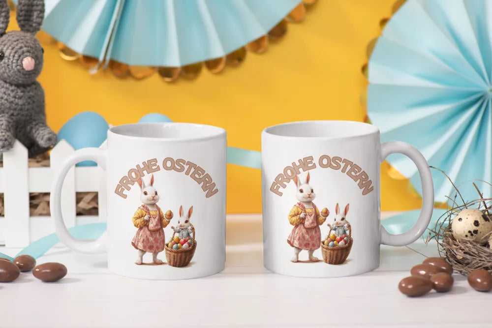 Ostern Hase Ostereier Kaffeetasse Teetasse Tasse Geschenkidee 325 ml - WS-Trend.de