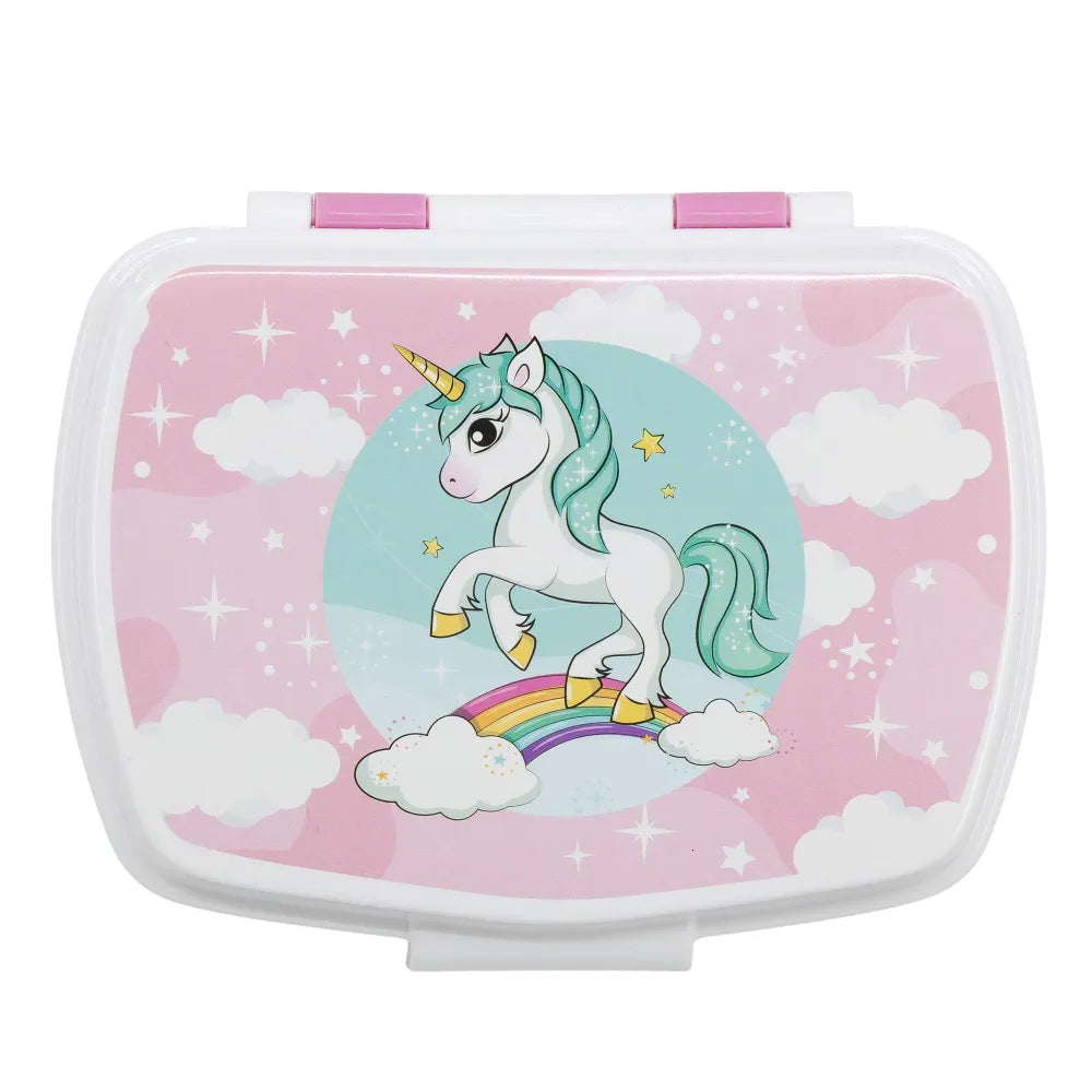 Einhorn Unicorn 2 tlg. Kinder Lunch Set Brotdose Alu Trinkflasche 410 ml - WS-Trend.de