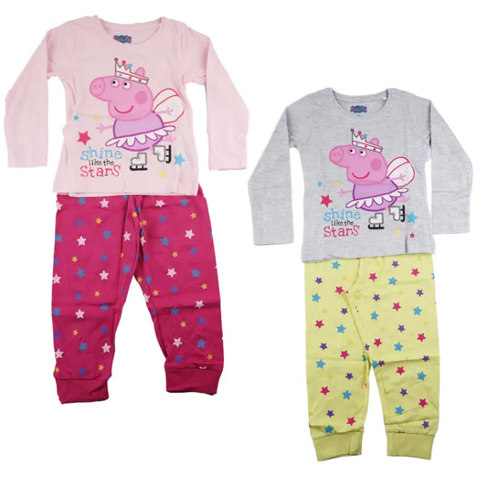 Peppa Pig Kinder Schlafanzug Pyjama lang - WS-Trend.de Wutz 92 -116 Mädchen Baumwolle