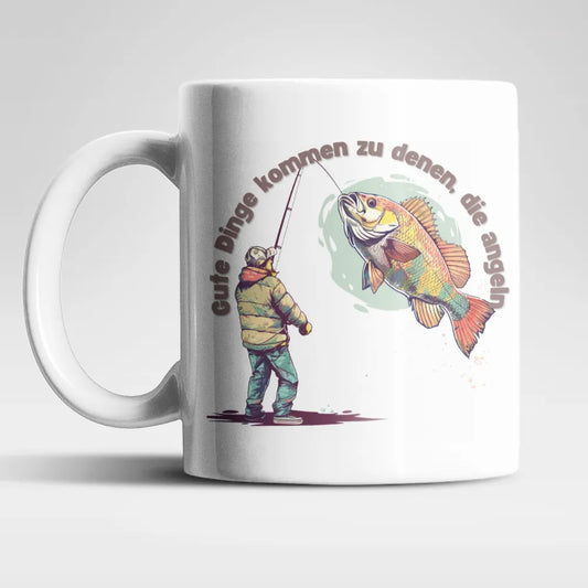 Angler Fischer Gute Dinge Kaffeetasse Teetasse Tasse Geschenkidee 325 ml - WS-Trend.de