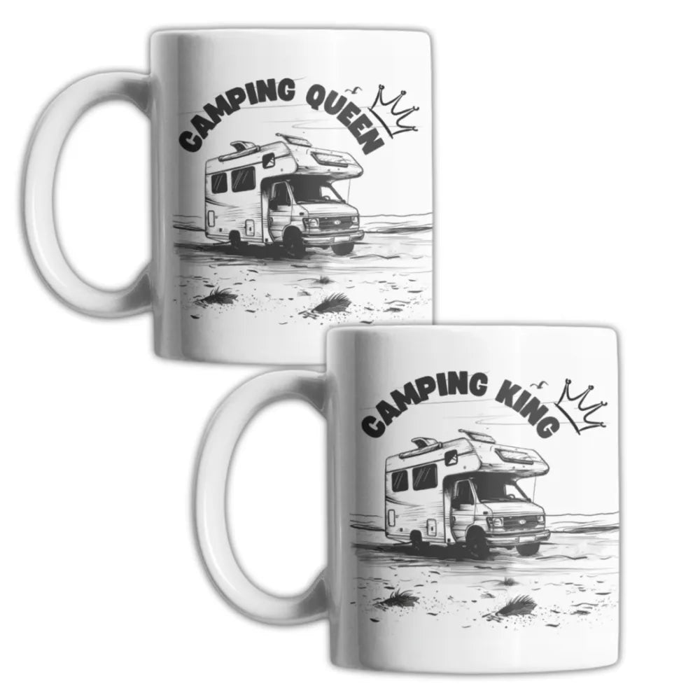 Camping King und Queen Set Kaffeetasse Teetasse Tasse Geschenkidee 325 ml - WS-Trend.de