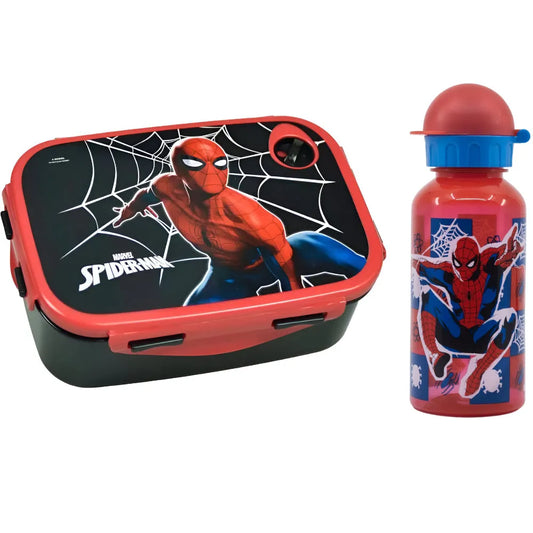 Marvel Spiderman 2 teiliges Kinder Set Brotdose - Trinkflasche 400 ml - WS-Trend.de