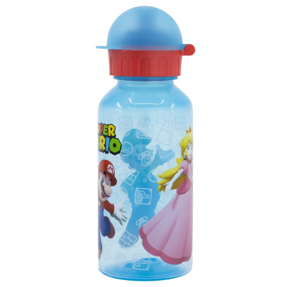 Super Mario Luigi Kinder 4 tlg Set 3 Kammer Brotdose Gabel Löffel Trinkflasche - WS-Trend.de