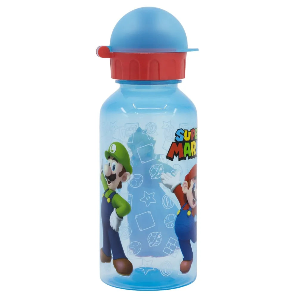 Super Mario Luigi Kinder 4 tlg Set 3 Kammer Brotdose Gabel Löffel Trinkflasche - WS-Trend.de