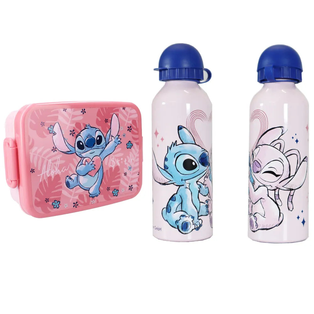 Disney Lilo und Stitch 2 tlg. Lunch Set Brotdose plus Alu Trinkflasche 500 ml - WS-Trend.de