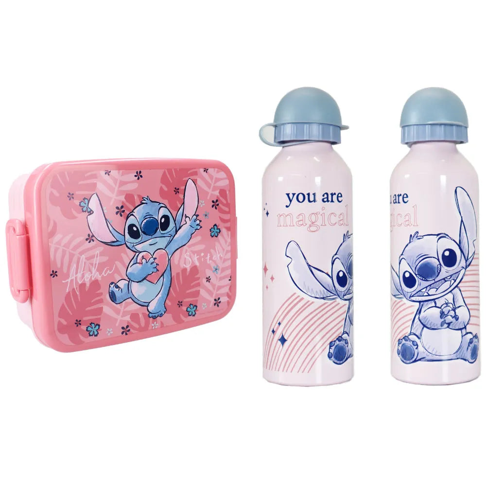 Disney Lilo und Stitch 2 tlg. Lunch Set Brotdose plus Alu Trinkflasche 500 ml - WS-Trend.de