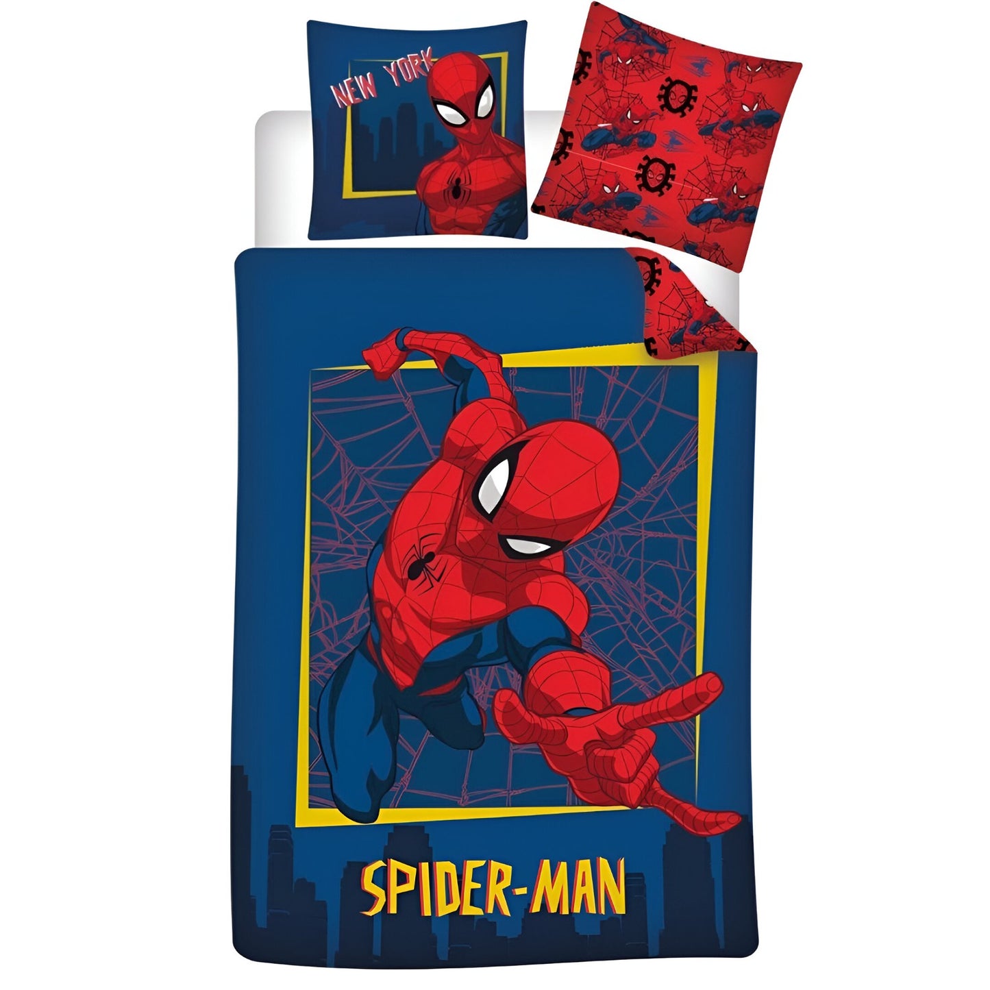 Marvel Spider-Man Jungen Flanell Bettwäsche Set 135-140x200 65x65 cm Baumwolle