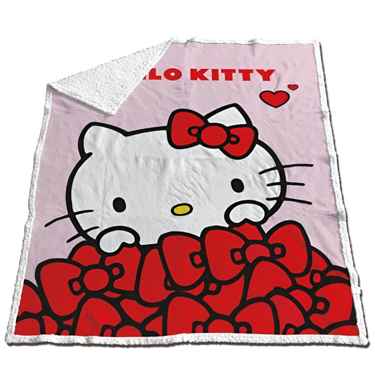 Hello Kitty Wohndecke warme Kuscheldecke 130x170 cm