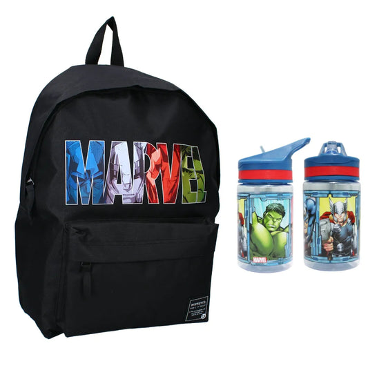 Marvel Avengers Jungen Rucksack Backpack Tasche plus Trinkflascha Gr.43x30x14 cm - WS-Trend.de