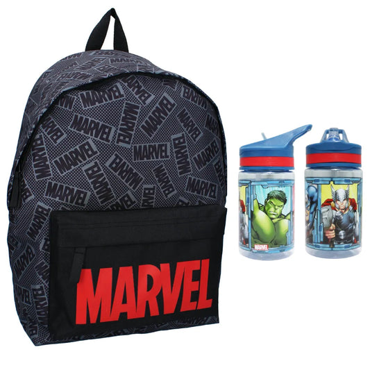 Marvel Jungen Rucksack Backpack Tasche plus Trinkflasche Gr.43x30x14 cm - WS-Trend.de