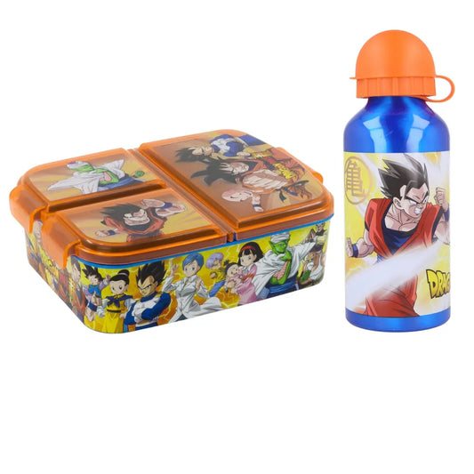 Anime Dragon Ball Kinder 2 tlg Lunch Set - 3 Kammer Brotdose Alu-Trinkflasche - WS-Trend.de