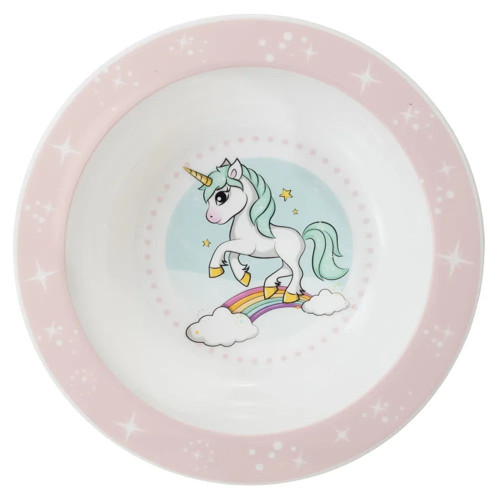 Kleines Einhorn Unicorn Kinder Geschirr-Set 3 tlg Teller Schüssel Becher 350 ml - WS-Trend.de