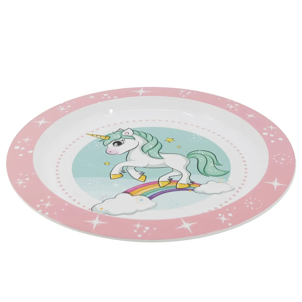 Kleines Einhorn Unicorn Kinder Geschirr-Set 3 tlg Teller Schüssel Becher 350 ml - WS-Trend.de