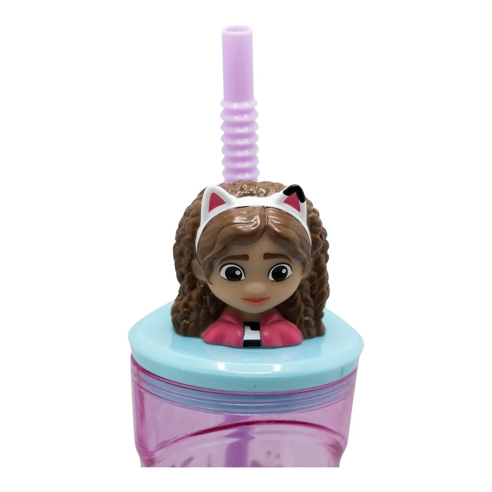 Gabbys Dollhouse 3D Kinder Mädchen Trinkbecher Becher mit Halm 360 ml - WS-Trend.de