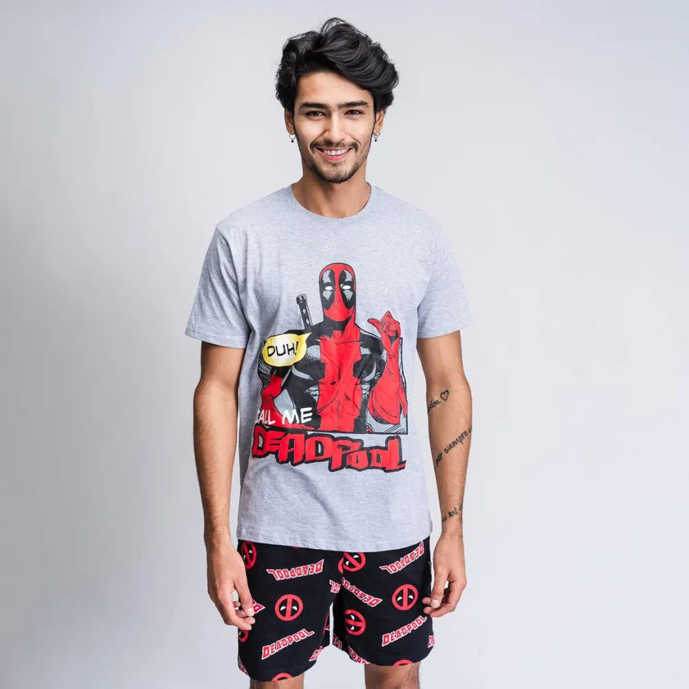 Marvel Deadpool Herren kurzarm Schlafanzug Pyjama Nachtwäsche - WS-Trend.de S - XXL Baumwolle