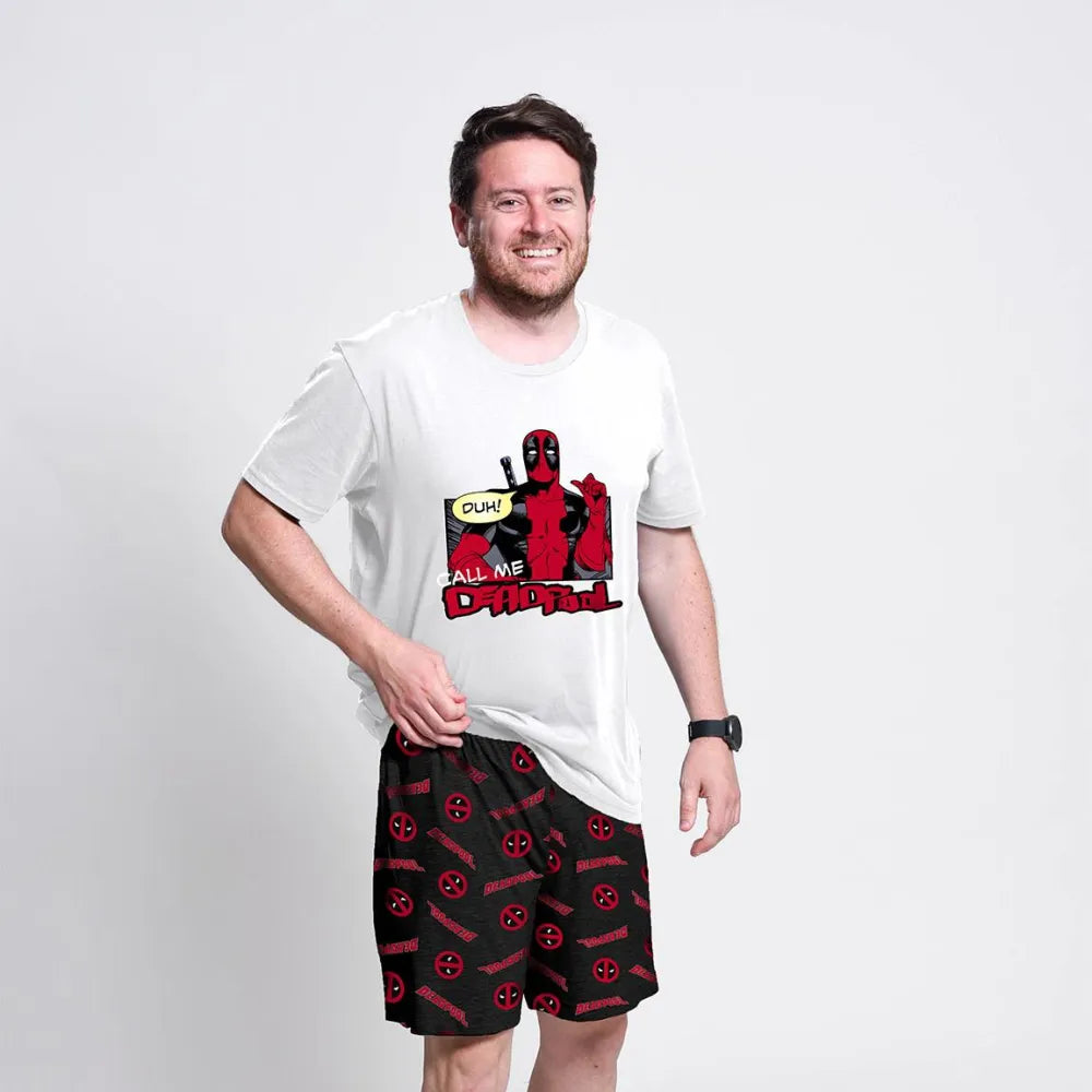 Marvel Deadpool Herren kurzarm Schlafanzug Pyjama Nachtwäsche - WS-Trend.de S - XXL Baumwolle