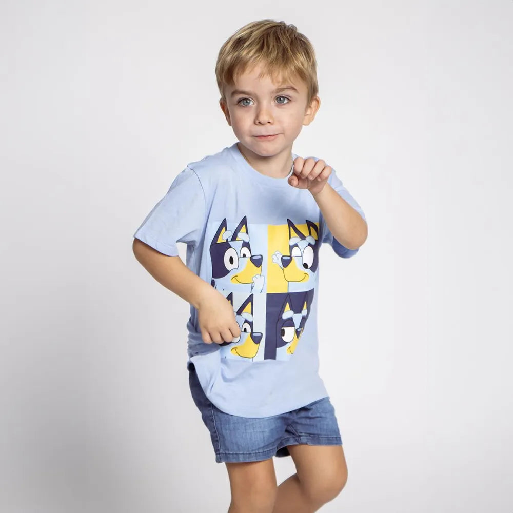 Bluey Kinder Jungen kurzarm T-Shirt Shirt - WS-Trend.de Größe 92 bis 116 Baumwolle Blau