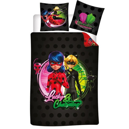 Miraculous Ladybug Cat Noir Bettwäsche Kinderbettwäsche Set 135-140x200 65x65 - WS-Trend.de