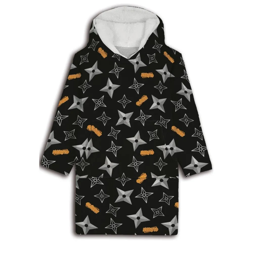 Anime Naruto Shippuden Herren Kuschelponcho Kuscheldecke mit Ärmeln Kapuze - WS-Trend.de